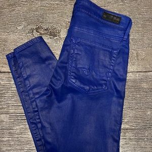 The AG Farrah High Rise Faux Leather Skinny Ankle Pants